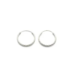 Simply Whispers 925 Sterling Silver Medium Hoop Earrings Online