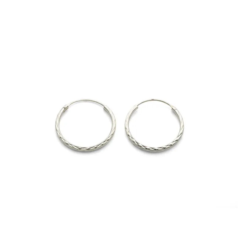 Simply Whispers 925 Sterling Silver Medium Hoop Earrings Online
