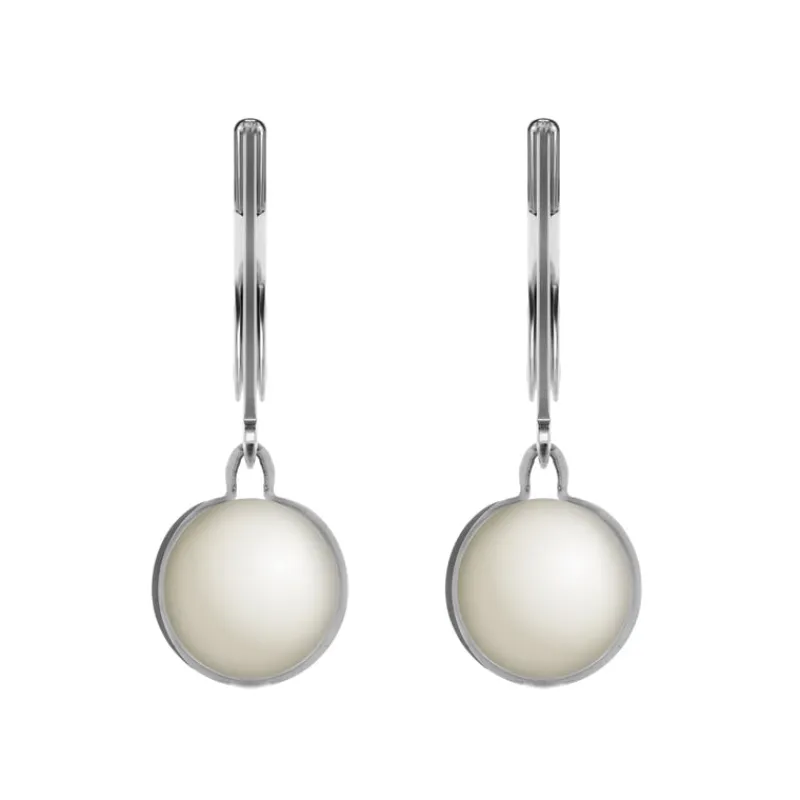 Simply Whispers 925 Sterling Silver Mother Of Pearl Silver Drop Earrings Sale