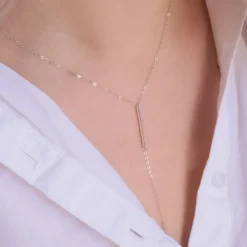 Simply Whispers Sterling Silver Necklace with Bar Pendant Hot