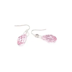 Simply Whispers 925 Sterling Silver Pink Zirconia French Hook Earrings Clearance