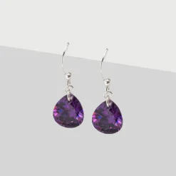Simply Whispers 925 Sterling Silver Purple Zirconia French Hook Earrings Sale