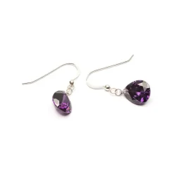 Simply Whispers 925 Sterling Silver Purple Zirconia French Hook Earrings Sale