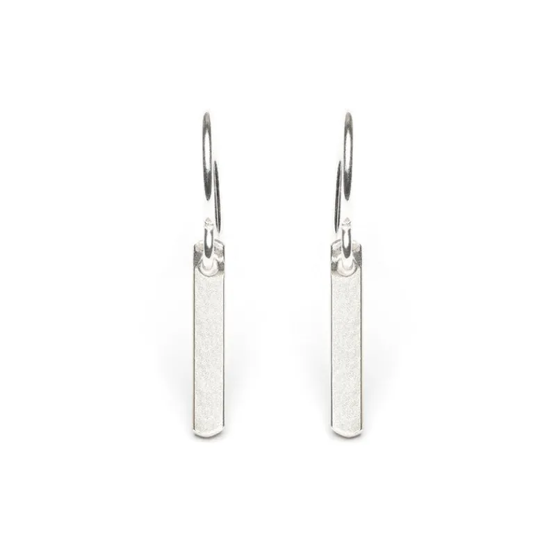 Simply Whispers 925 Sterling Silver Short Bar Earrings Discount