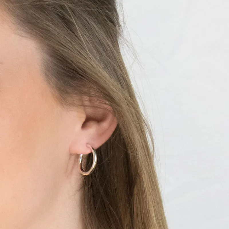 Simply Whispers 925 Sterling Silver Small Endless Hoop Earrings Clearance