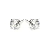 Simply Whispers 925 Sterling Silver Stud Earrings 6mm Round Crystal Best