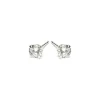 Simply Whispers 925 Sterling Silver Stud Earrings 4mm Round Crystal Discount