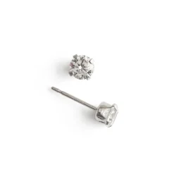 Simply Whispers 925 Sterling Silver Stud Earrings 4mm Round Crystal Discount