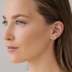 Simply Whispers 925 Sterling Silver Stud Earrings Heart Crystal Sale