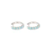 Simply Whispers 925 Sterling Silver Turquoise Silver Huggie Earrings Discount