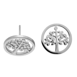 Simply Whispers Tree Of Life Steel Stud Earrings Hot