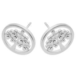 Simply Whispers Tree Of Life Steel Stud Earrings Hot