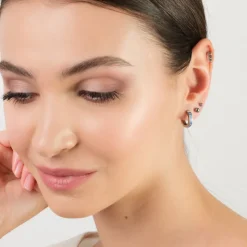 Simply Whispers Triple Crystal Titanium Helix Single Earring Best