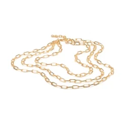 Simply Whispers Triple Layered Paper Clip Chain Necklace Hot