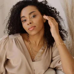Simply Whispers Triple Layered Paper Clip Chain Necklace Hot