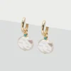Simply Whispers Turquoise & Pearl Drop Huggie Hoops Online