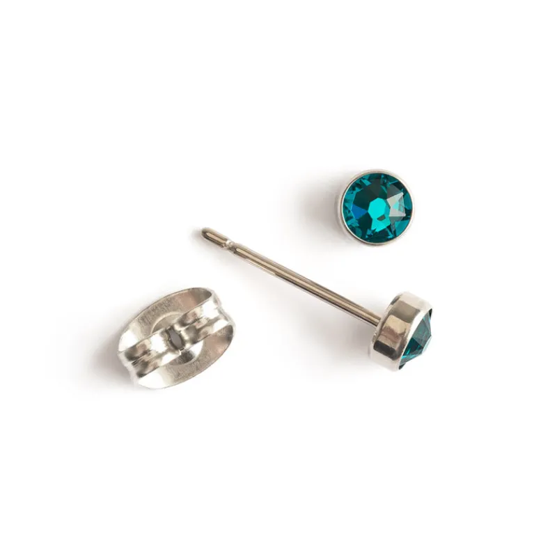 Simply Whispers Turquoise Bezel Titanium Stud Earrings Fashion