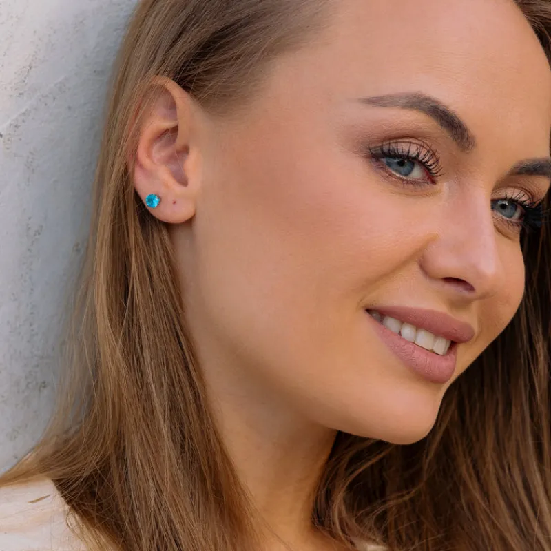 Simply Whispers Turquoise Titanium Stud Earrings Clearance