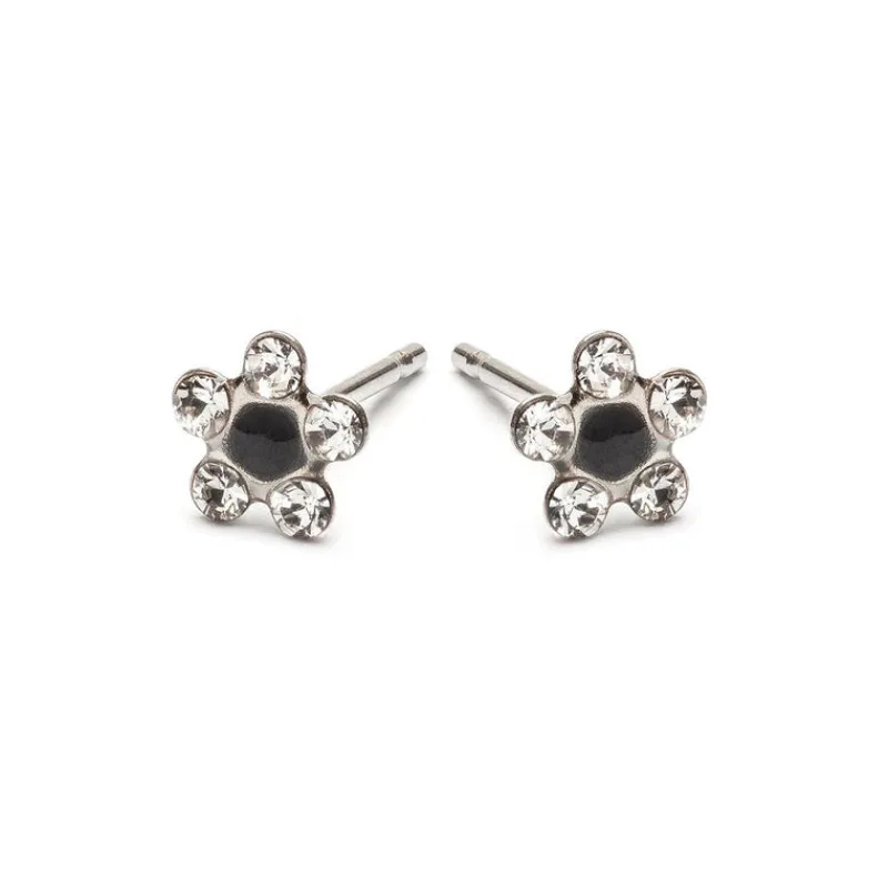 Simply Whispers White & Black Daisy Earrings Hot