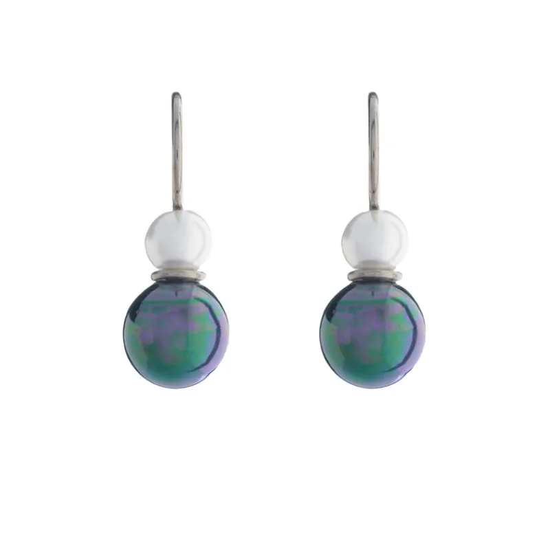Simply Whispers White and Black Pearl Titanium Hook Earrings Best