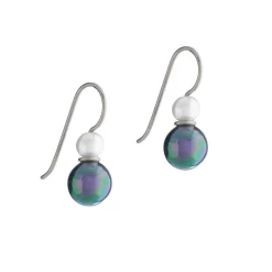 Simply Whispers White and Black Pearl Titanium Hook Earrings Best