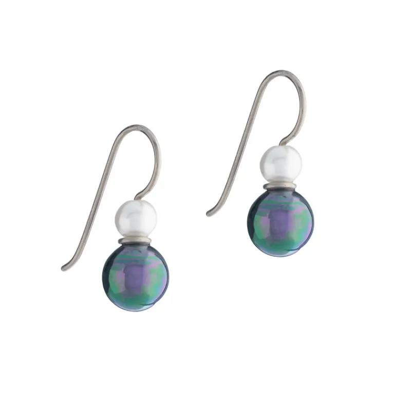 Simply Whispers White and Black Pearl Titanium Hook Earrings Best