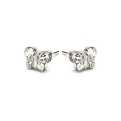 Simply Whispers White Crystal Butterfly Earrings New