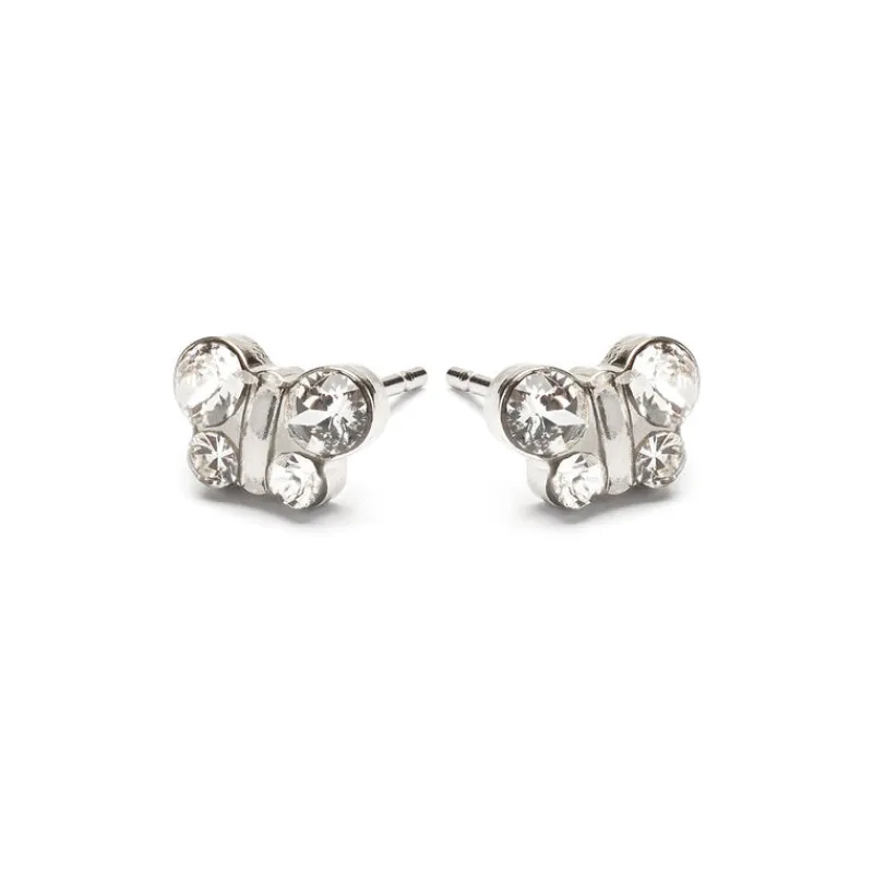 Simply Whispers White Crystal Butterfly Earrings New