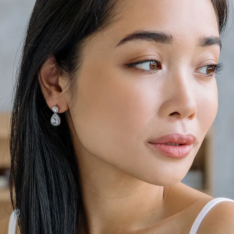 Simply Whispers White Crystal Drop Earrings Best