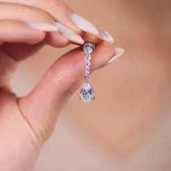 Simply Whispers White Crystal Drop Earrings Discount