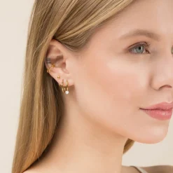 Simply Whispers White Crystal Drop Huggie Earrings Fashion