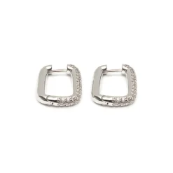 Simply Whispers White Crystal Square Hoop Earrings Best