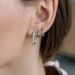 Simply Whispers White Crystal Square Hoop Earrings Best