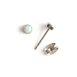 Simply Whispers White Opal Titanium Stud Earrings Best