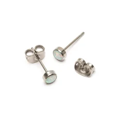 Simply Whispers White Opal Titanium Stud Earrings Best