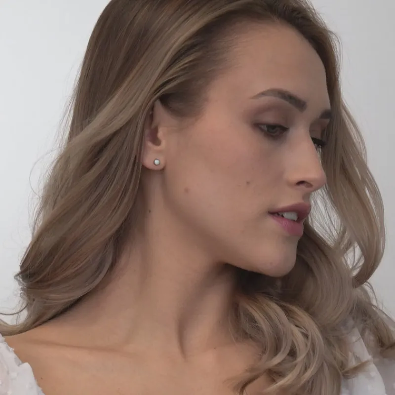 Simply Whispers White Opal Titanium Stud Earrings Best