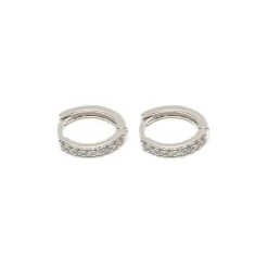 Simply Whispers White Pave Crystal Huggie Hoops Fashion