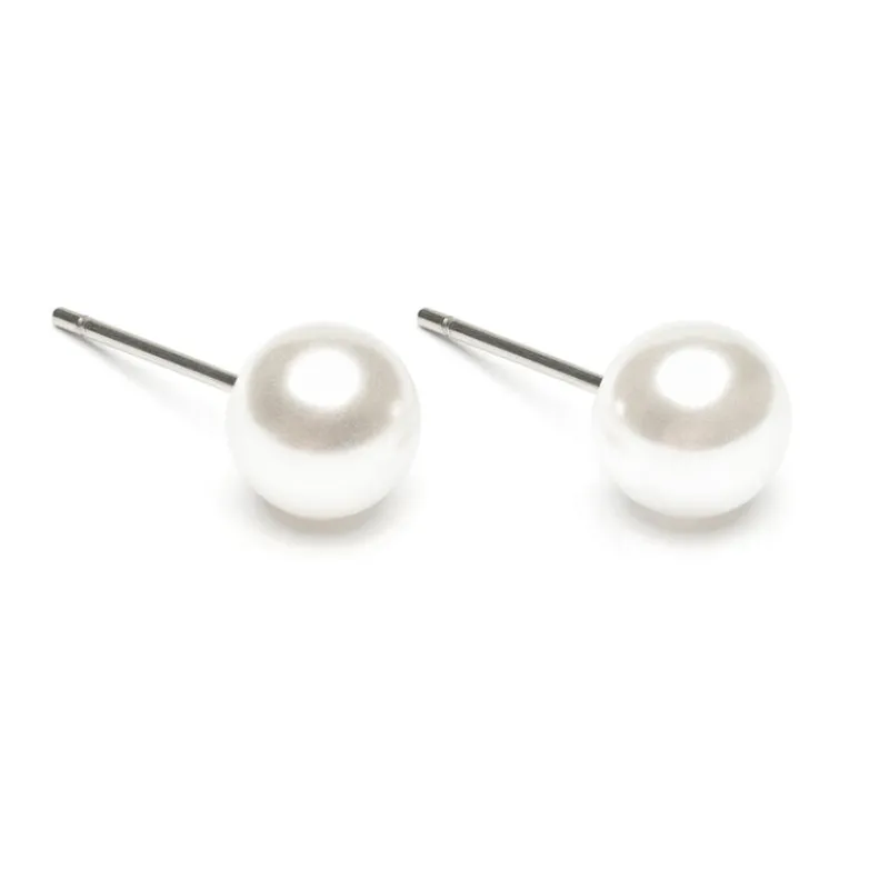 Simply Whispers White Pearl 7mm Stud Earrings Best
