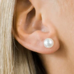 Simply Whispers White Pearl 8mm Stud Earrings Online