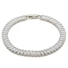 Simply Whispers White Rectangular Zirconia Tennis Bracelet Fashion