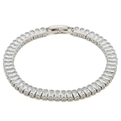 Simply Whispers White Rectangular Zirconia Tennis Bracelet Fashion