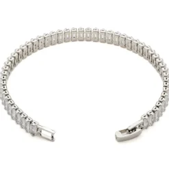 Simply Whispers White Rectangular Zirconia Tennis Bracelet Fashion