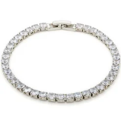 Simply Whispers White Round Zirconia Tennis Bracelet Sale