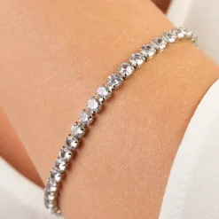 Simply Whispers White Round Zirconia Tennis Bracelet Sale