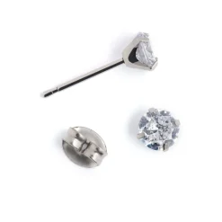 Simply Whispers White Zirconia Titanium Stud Earrings Clearance