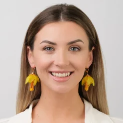 Simply Whispers Yellow Calicanto Dangle Earrings Fashion