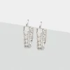 Simply Whispers Zirconia Oval Hoop Earrings Hot