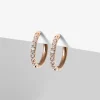 Simply Whispers Zirconia Stones Rose Gold Huggie Earrings Outlet